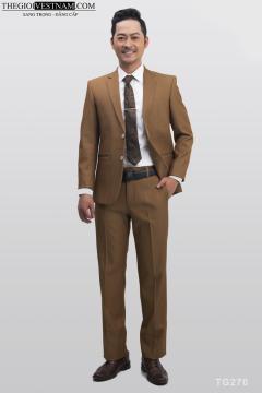 Bộ Suit Nâu Chấm Bi Classic Fit TGS270